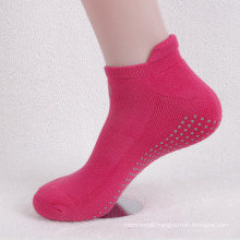 Yoga Cotton Half Terry Ankle Sports Socks with Anti-Slip Sole (WA704)
